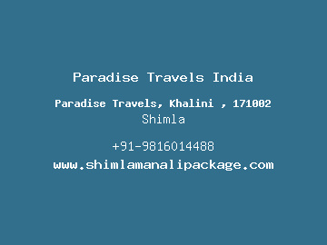 Paradise Travels India, Shimla
