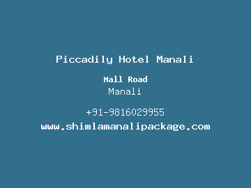 Piccadily Hotel Manali, Manali