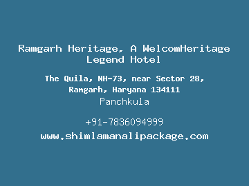 Ramgarh Heritage, A WelcomHeritage Legend Hotel, Panchkula