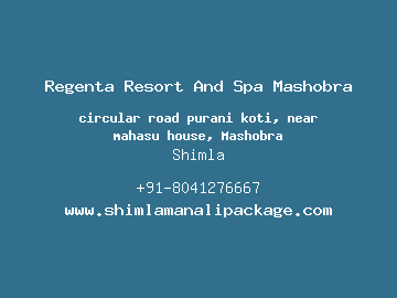 Regenta Resort And Spa Mashobra, Shimla