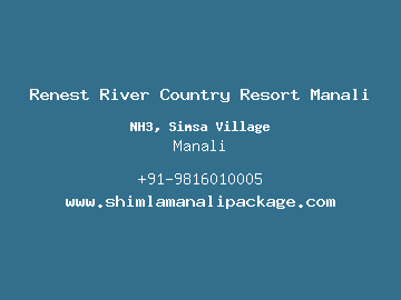 Renest River Country Resort Manali, Manali