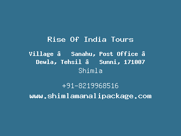 Rise Of India Tours, Shimla
