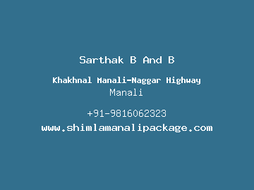 Sarthak B And B, Manali