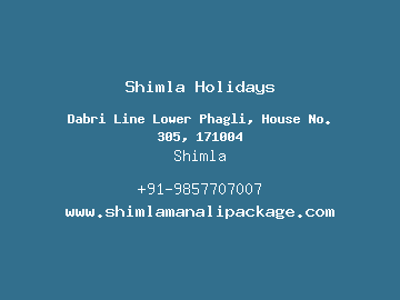 Shimla Holidays, Shimla