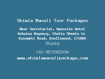 Shimla Manali Tour Packages, Shimla