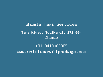 Shimla Taxi Services, Shimla