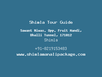 Shimla Tour Guide, Shimla