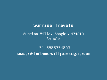 Sunrise Travels, Shimla