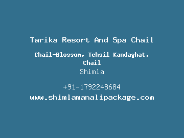 Tarika Resort And Spa Chail, Shimla