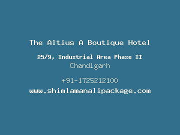 The Altius A Boutique Hotel, Chandigarh