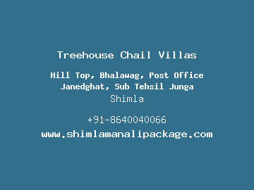Treehouse Chail Villas, Shimla