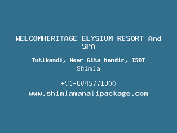 WELCOMHERITAGE ELYSIUM RESORT And SPA, Shimla