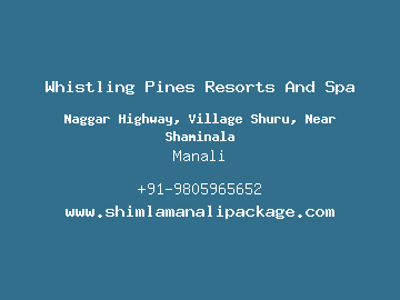Whistling Pines Resorts And Spa, Manali