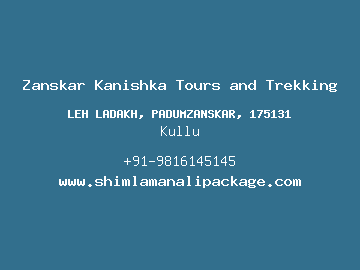 Zanskar Kanishka Tours and Trekking, Kullu
